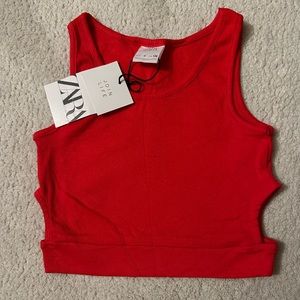 Zara Kid Red Top with Side Holes